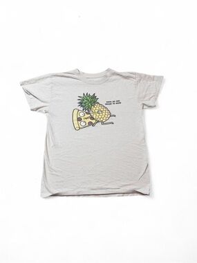Threadless Pineapple & Pizza graphic Tee - Light Gray